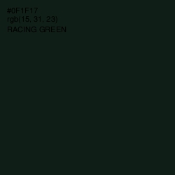 #0F1F17 - Racing Green Color Image