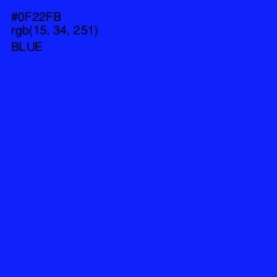#0F22FB - Blue Color Image