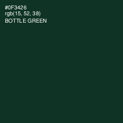 #0F3426 - Bottle Green Color Image