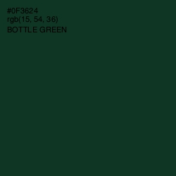 #0F3624 - Bottle Green Color Image