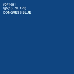 #0F4681 - Congress Blue Color Image