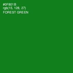 #0F801B - Forest Green Color Image