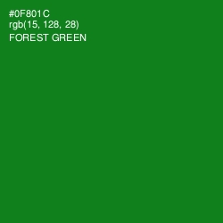 #0F801C - Forest Green Color Image