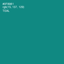 #0F8981 - Teal Color Image