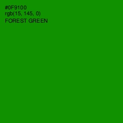 #0F9100 - Forest Green Color Image