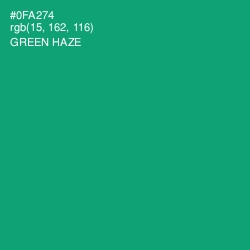 #0FA274 - Green Haze Color Image
