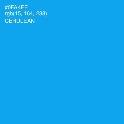 #0FA4EE - Cerulean Color Image