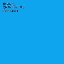 #0FA5EC - Cerulean Color Image