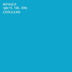 #0FA6CE - Cerulean Color Image