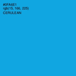 #0FA6E1 - Cerulean Color Image