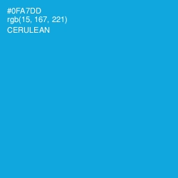 #0FA7DD - Cerulean Color Image