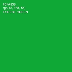 #0FA836 - Forest Green Color Image