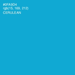 #0FA9D4 - Cerulean Color Image