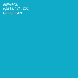 #0FABC8 - Cerulean Color Image