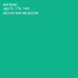#0FB38C - Mountain Meadow Color Image