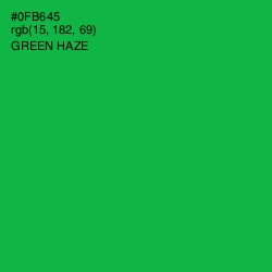 #0FB645 - Green Haze Color Image