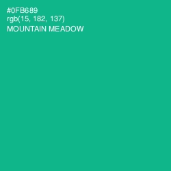 #0FB689 - Mountain Meadow Color Image