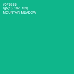 #0FB68B - Mountain Meadow Color Image