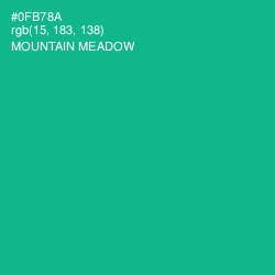 #0FB78A - Mountain Meadow Color Image