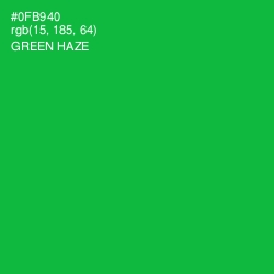 #0FB940 - Green Haze Color Image