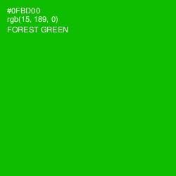 #0FBD00 - Forest Green Color Image