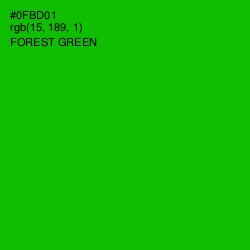 #0FBD01 - Forest Green Color Image