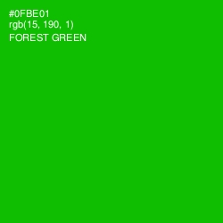 #0FBE01 - Forest Green Color Image