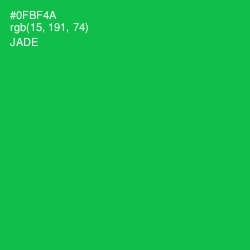 #0FBF4A - Jade Color Image