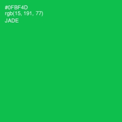 #0FBF4D - Jade Color Image