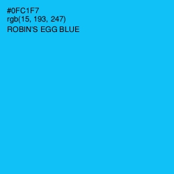 #0FC1F7 - Robin's Egg Blue Color Image