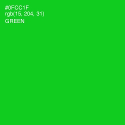 #0FCC1F - Green Color Image