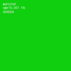 #0FCF0F - Green Color Image