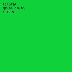 #0FD13A - Green Color Image