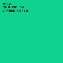 #0FD291 - Caribbean Green Color Image