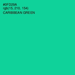 #0FD29A - Caribbean Green Color Image
