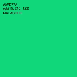 #0FD77A - Malachite Color Image