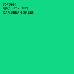 #0FD984 - Caribbean Green Color Image