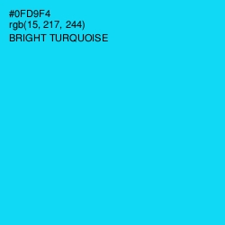 #0FD9F4 - Bright Turquoise Color Image