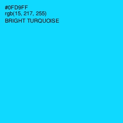 #0FD9FF - Bright Turquoise Color Image