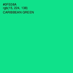 #0FE08A - Caribbean Green Color Image