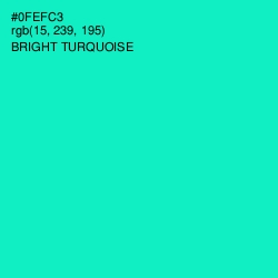 #0FEFC3 - Bright Turquoise Color Image