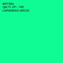 #0FFB94 - Caribbean Green Color Image