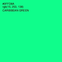 #0FFD8A - Caribbean Green Color Image