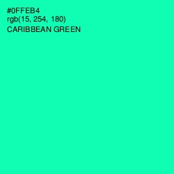 #0FFEB4 - Caribbean Green Color Image