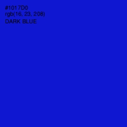 #1017D0 - Dark Blue Color Image