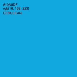 #10A8DF - Cerulean Color Image