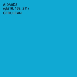 #10A9D3 - Cerulean Color Image