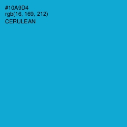 #10A9D4 - Cerulean Color Image