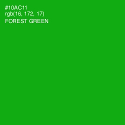 #10AC11 - Forest Green Color Image