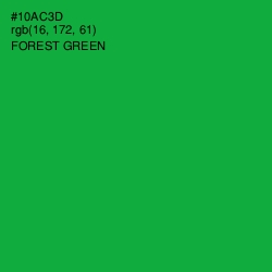 #10AC3D - Forest Green Color Image